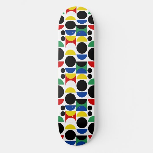 Skandinavisches Bauhaus Mid Century Muster Skateboard (Vorderseite)