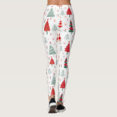 Skandinavisches Baummuster Weihnachten Leggings (Rückseite)