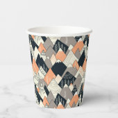 Skandinavisches Bergmuster Pappbecher (Rückseite)