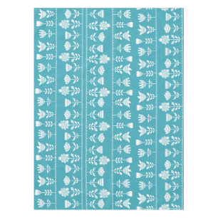 skandinavisches Blau mit weißen Blume Tischdecke