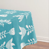 skandinavisches Blau mit weißen Blume Tischdecke (Beispiel)