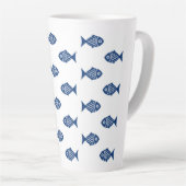 Skandinavisches Blaues Fischmuster Milchtasse (Rechte Ecke)