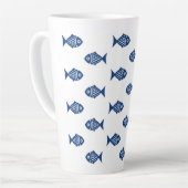 Skandinavisches Blaues Fischmuster Milchtasse (Linke Ecke)