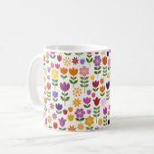 Skandinavisches Blume-Muster Kaffeetasse (Vorderseite Links)