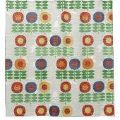 skandinavisches Blumendesign Duschvorhang (Vorderseite)