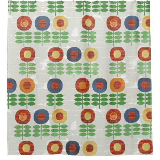 skandinavisches Blumendesign Duschvorhang (Vorderseite)