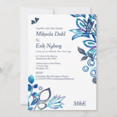 Skandinavisches Blumenmuster Hochzeit Einladung (Vorderseite)