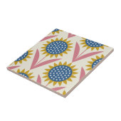 skandinavisches Blumenmuster, Retrostil, Mitte Fliese (Seite)