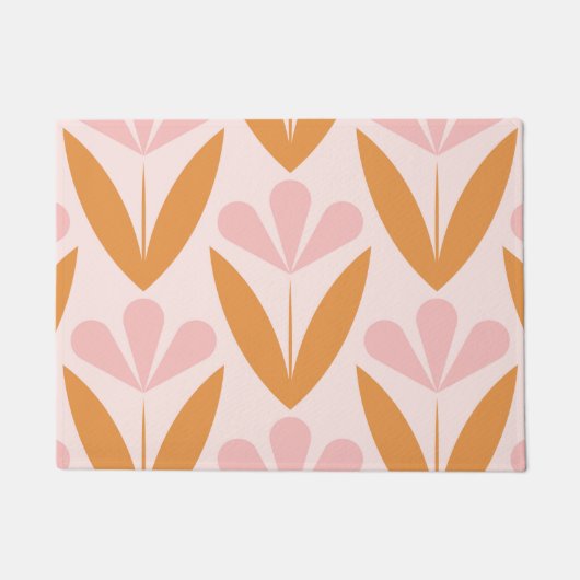 skandinavisches Blumenmuster, Retrostil, Mitte Fußmatte (Vorderseite)