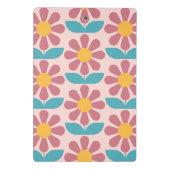 skandinavisches Blumenmuster, Retrostil, Mitte Mini Klemmbrett (Rückseite)