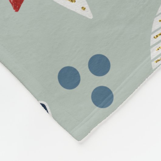 Skandinavisches Blumenvolk Kunst Nahtloses Muster Fleecedecke (Ecke)