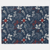 Skandinavisches Blumenvolk Kunst Nahtloses Muster Fleecedecke (Vorderseite (Horizontal))