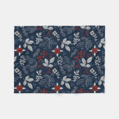 Skandinavisches Blumenvolk Kunst Nahtloses Muster Fleecedecke (Vorderseite (Horizontal))