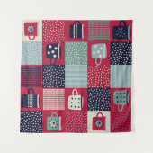 Skandinavisches Blutbad: Rustikales Muster Mix Wandteppich (Vorderseite (Horizontal))