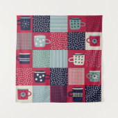 Skandinavisches Blutbad: Rustikales Muster Mix Wandteppich (Vorderseite)