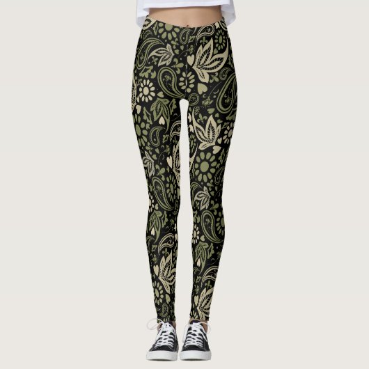 skandinavisches Boho Ethnic-Muster Leggings (Vorderseite)