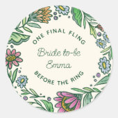 Skandinavisches Brautparty Runder Aufkleber (Vorderseite)