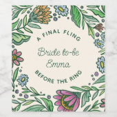 Skandinavisches Brautparty Weinetikett (Einzelnes Label)