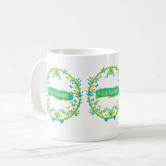 skandinavisches Design, Glad midsommar Kaffeetasse (Vorderseite Links)