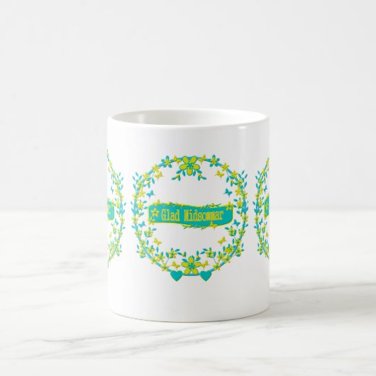 skandinavisches Design, Glad midsommar Kaffeetasse (Mittel)