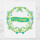 skandinavisches Design, Glad midsommar Weinetikett (Einzelnes Label)
