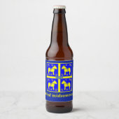 skandinavisches Design, Personalisiert Glad Midsom Bierflaschenetikett (Vorderseite)