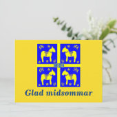 skandinavisches Design, Personalisiert Glad Midsom Einladung (Stehend Vorderseite)