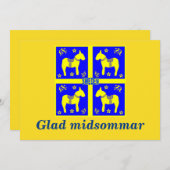 skandinavisches Design, Personalisiert Glad Midsom Einladung (Vorne/Hinten)