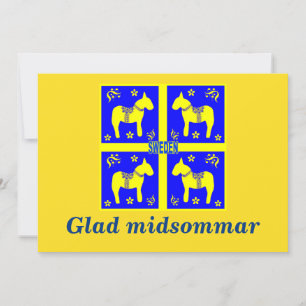 skandinavisches Design, Personalisiert Glad Midsom Einladung