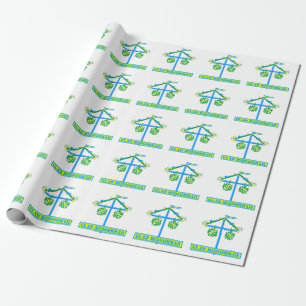 skandinavisches Design, Personalisiert Glad Midsom Geschenkpapier