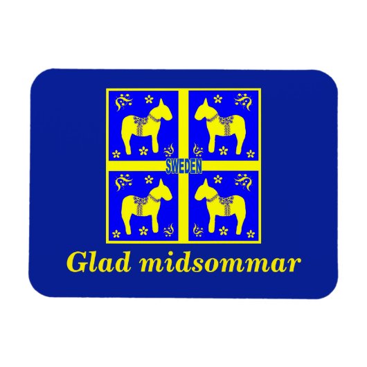 skandinavisches Design, Personalisiert Glad Midsom Magnet (Horizontal)