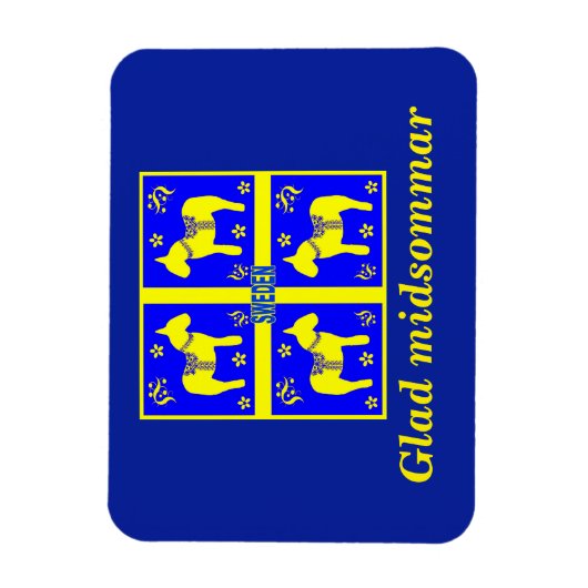 skandinavisches Design, Personalisiert Glad Midsom Magnet (Vertikal)