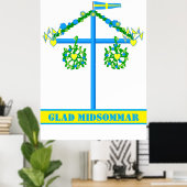 skandinavisches Design, Personalisiert Glad Midsom Poster (Heimbüro)