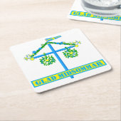 skandinavisches Design, Personalisiert Glad Midsom Rechteckiger Pappuntersetzer (angewinkelt)