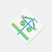 skandinavisches Design, Personalisiert Glad Midsom Serviette (Ecke)