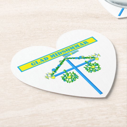 skandinavisches Design, Personalisiert Glad Midsom Untersetzer (angewinkelt)