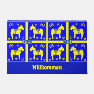 skandinavisches Design, schwedisches Pferd, person Fußmatte