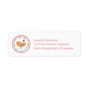 Skandinavisches Design Vogel und Blumen