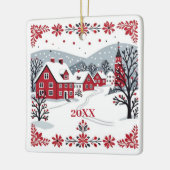 Skandinavisches Dorf Keramikornament (Links)