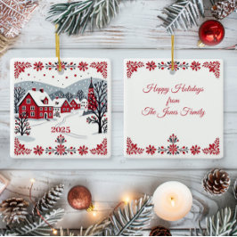 Skandinavisches Dorf Keramikornament