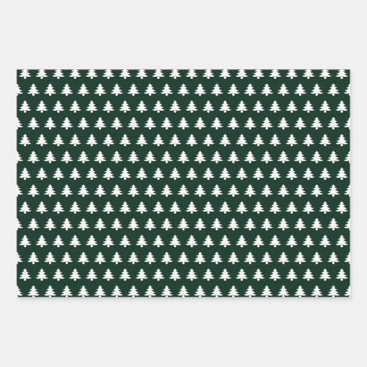 Skandinavisches dunkelgrünes Schwarzes Weihnachtsb Geschenkpapier Set (Vorderseite 2)