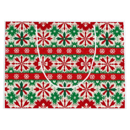 Skandinavisches Fair Isle Weihnachten Große Geschenktüte