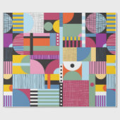 skandinavisches farbiges Muster Geschenkpapier (Flach)