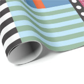 skandinavisches farbiges Muster Geschenkpapier (Rolleneckpunkt)