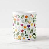 Skandinavisches Flora & Fauna-Muster Jumbo-Tasse (Vorderseite)