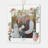 skandinavisches Flora Holiday Foto Keramikornament (Links)