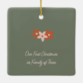 skandinavisches Flora Holiday Foto Keramikornament (Rückseite)