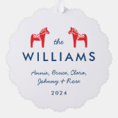 Skandinavisches Folk Dala HorChristmas Ornament Karte (Rückseite)