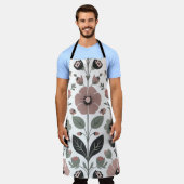 Skandinavisches Folk Florals - Stilvolle Primrosen Schürze (Getragen)