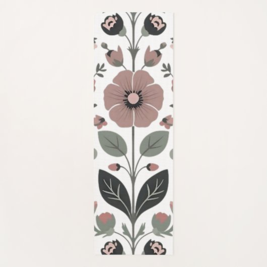 Skandinavisches Folk Florals - Stilvolle Primrosen Yogamatte (Vorderseite)